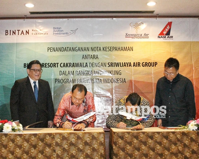 Bintan Resort Cakrawala dan Sriwijaya Air Group Teken MoU