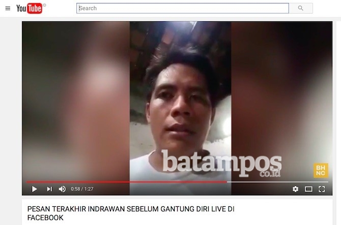 Aksi Bunuh Diri Pahinggar Live di Medsos