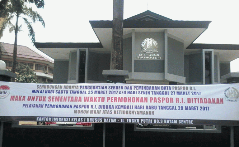 Imigrasi Batam Hentikan Layanan Penerbitan Paspor untuk Sementara
