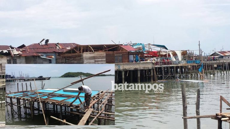 Belasan Rumah di Tanjung Riau Diterjang Angin Kencang