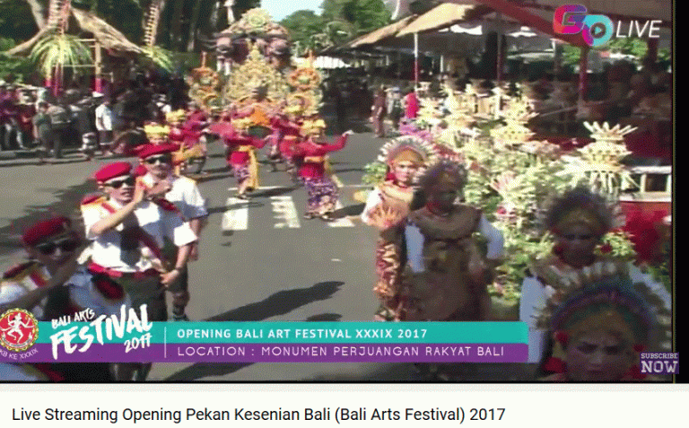 Pembukaan Pesta Kesenian Bali 2017 Disiarkan Langsung oleh Bali Go Live
