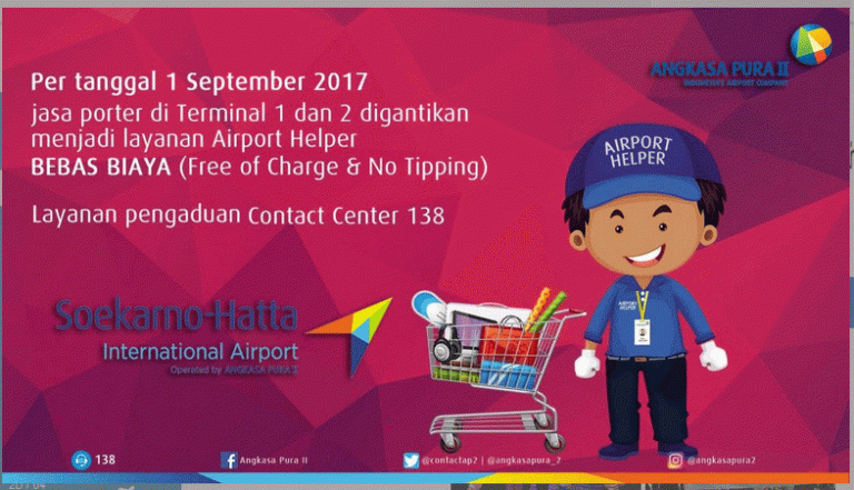 Mulai 1 September, Angkasa Pura II Gratiskan Jasa Porter di Bandara Soekarno-Hatta