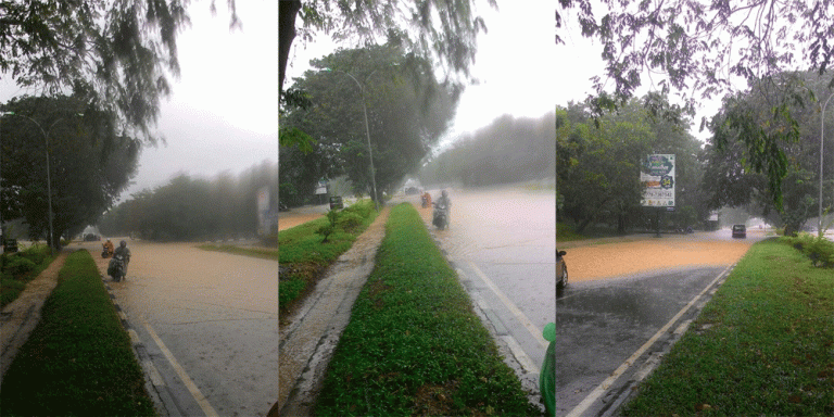 Banjir Sekejap Jalan Tergenang