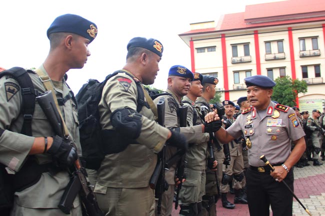 200 Anggota Brimob Polda Kepri Kembali Dari Operasi Amole