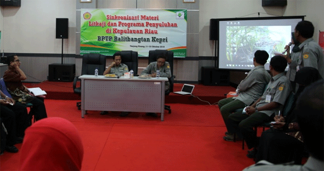 BPTP Kepri Sinkronkan Materi LITKAJI dan Program Penyuluhan di Kepulauan Riau Tahun 2018