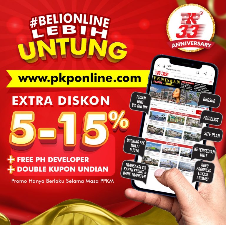Beli Properti di pkponline.com Dapat Ekstra Diskon 5 Hingga 15 Persen Saat PPKM