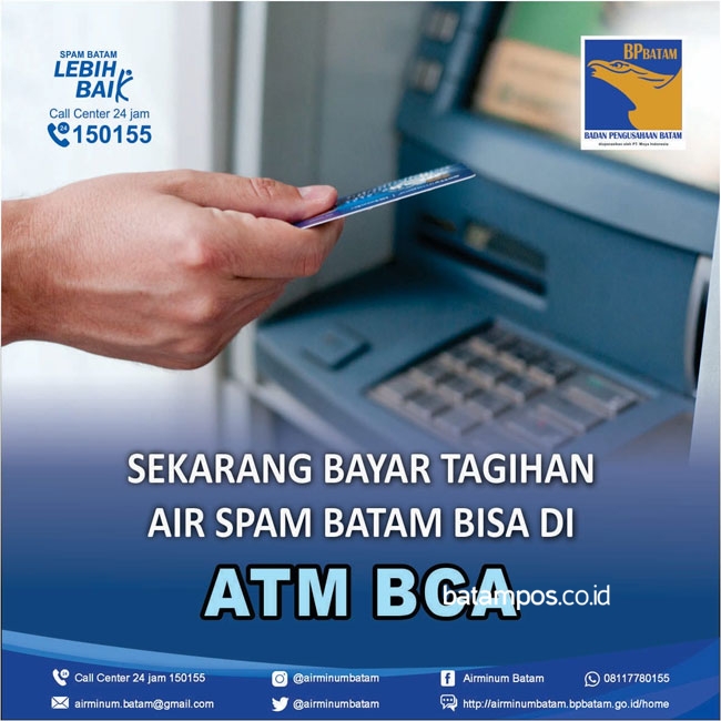 Warga Batam, Kini Bayar Tagihan Air Bisa Melalui ATM Bank BCA