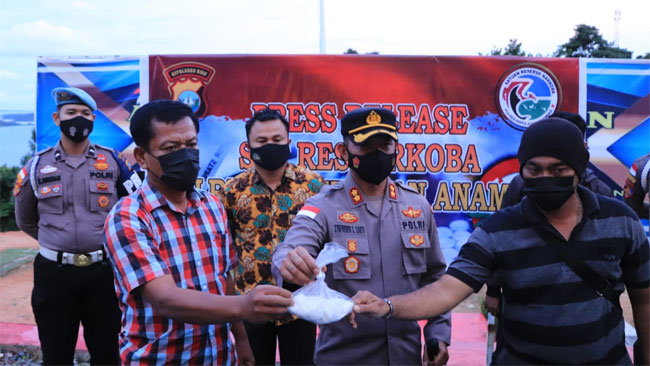 Polres Anambas Temukan Sabu di Dalam Pasir