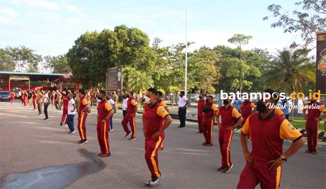 Tingkatkan Imunitas, TNI-POLRI di Batam Olahraga Bersama