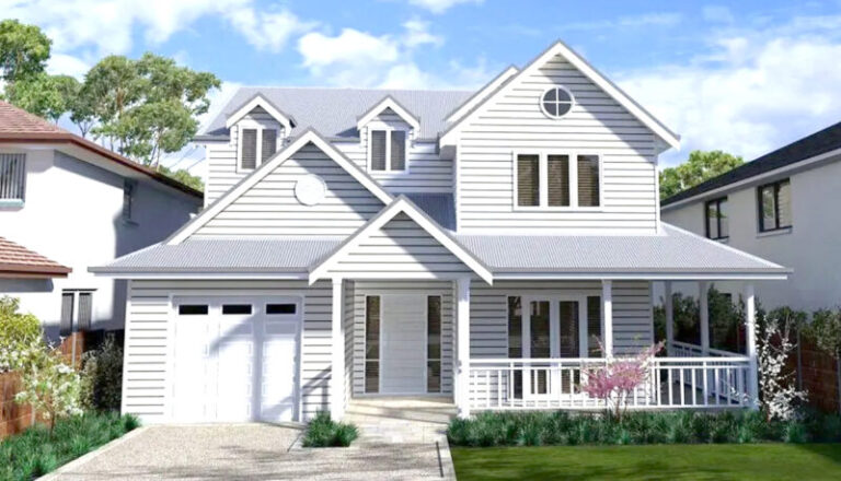 Rumah Mewah dengan Fasad Bergaya Amerika