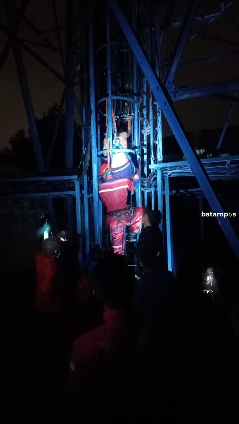 Warga Tanjunguma Coba Bunuh Diri, Panjat Tower Provider Setinggi 20 Meter
