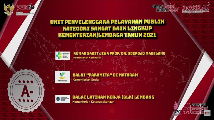 Kemensos Raih Penghargaan dari Menteri PANRB, Predikat Sangat Baik Dalam Pelayanan Publik