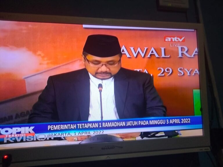 Hilal Belum Terlihat, Pemerintah Tetapkan 1 Ramadan Jatuh 3 April 2022