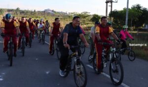 PWI Bintan dan TNI Ikut Meriahkan Sepeda Santai dan Senam Sehat Polres Bintan
