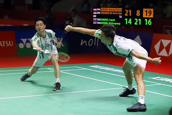Marcus/Kevin ke Perempat Final Indonesia Masters, Walau Kaki Masih Sakit