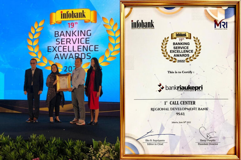 Terbaik Dalam Pelayanan, Bank Riau Kepri Raih Peringkat Pertama Call Center Pada BSE Award 2022