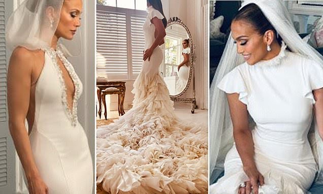 J-Lo Pamerkan 3 Gaun Pengantinnya