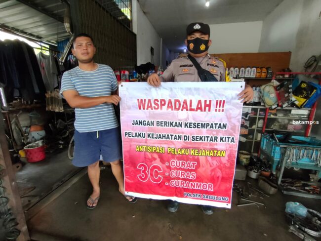 Polsek Sagulung Ingatkan Masyarakat untuk Gunakan Kunci Ganda