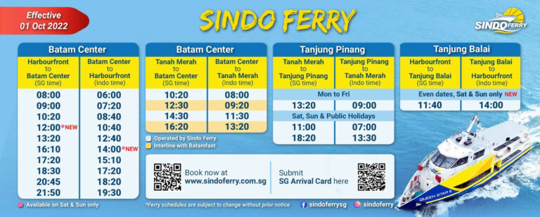 Jadwal Keberangkatan Sindo Ferry dari dan ke Singapura