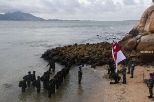 Pembaretan Prajurit Baru Lanal TBK di Pulau Terluar
