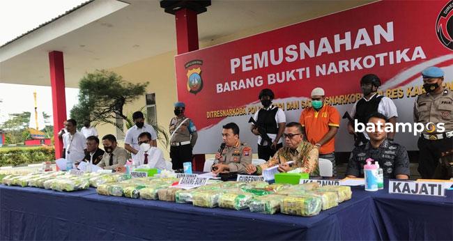Polda Kepri Musnahkan Narkotika Seberat 58 Kilogram 
