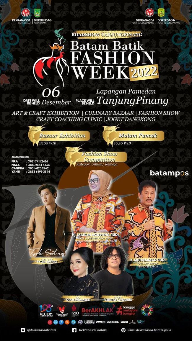 Batam Batik Fashion Week Road Show ke Tanjungpinang