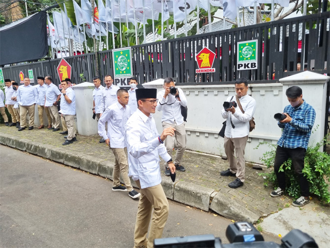 Ramai Diisukan Hengkang, Sandiaga Hadiri Peresmian Sekber Gerindra-PKB