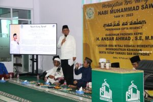 Gubernur Ansar Hadiri Peringatan Isra’ Miraj Nabi Muhammad SAW 1444 H di Masjid As-Salam Batam
