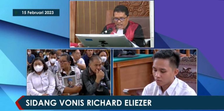 Terbukti Bersalah Ikut Membunuh, Richard Eliezer Divonis 1 Tahun 6 Bulan