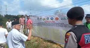 Pemasangan Spanduk dan Patok Makam di TPU Baru di Kawasan Hutan Lindung Sei Jago Sempat Ditolak
