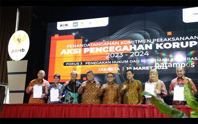 BP Batam Teken Komitmen Pelaksanaan Aksi Pencegahan Korupsi Bersama 18 Kementerian/Lembaga