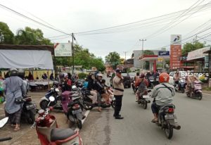 Polisi Lakukan Pengamanan Pasar Tumpah Ramadan di Tanjunguban
