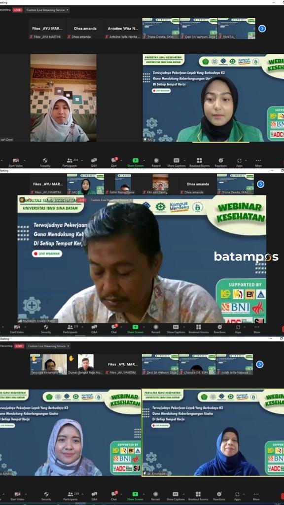Budayakan K3, Mahasiswa Fakultas Kesehatan Universitas Ibnu Sina Gelar Webinar