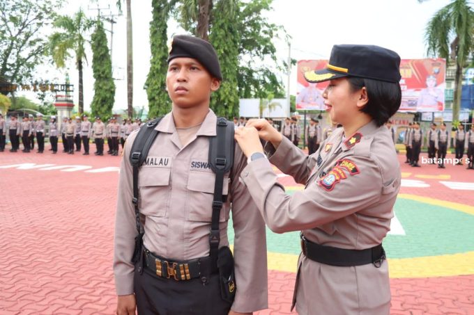 Siswa Diktukba SPN Polda Kepri Ikut Latja di Polres Karimun
