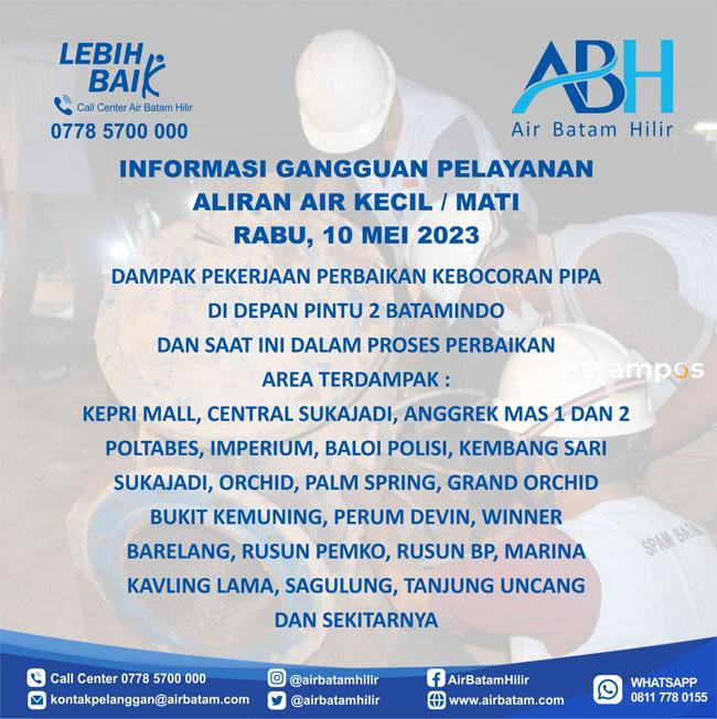 Pipa Bocor di Depan Pintu 2 Batamindo, SPAM Batam: Permohonan Maaf Kami Sampaikan Atas Ketidaknyamanan yang Terjadi