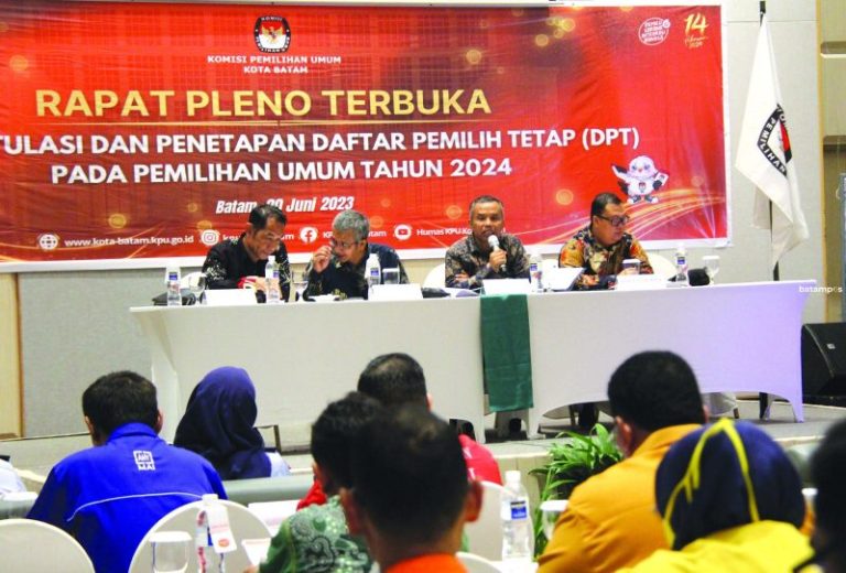 KPU Batam Tetapkan DPT 851.614 Pemilih, Ini Kecamatan Terpadat