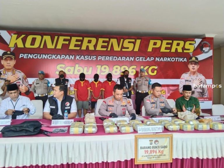 Diselundupkan Melalui Roro Punggur, Polresta Barelang Sita 19,89 Kg Sabu