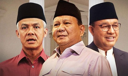 Simulasi 3 Nama LSI: Ganjar dan Prabowo Bersaing Ketat