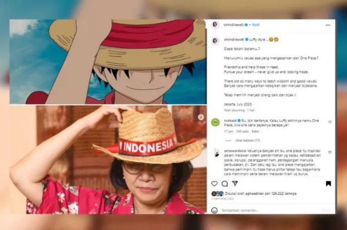 Tampil Mirip Karakter Luffy di One Piece, Sri Mulyani Berhasil Curi Perhatian Netizen