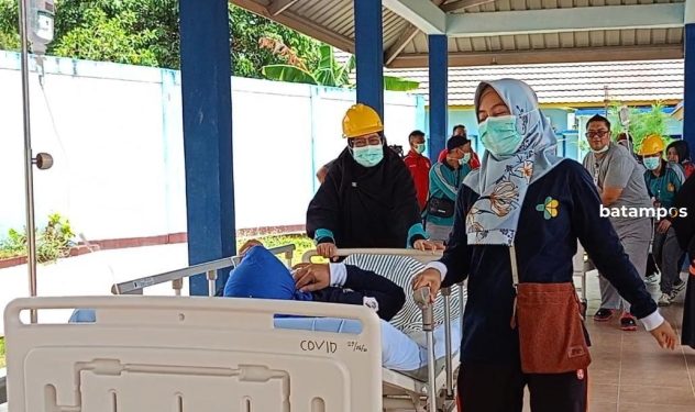 Simulasi RSUD Bintan di Kijang Terbakar, Pasien Terjebak di Lantai Dua