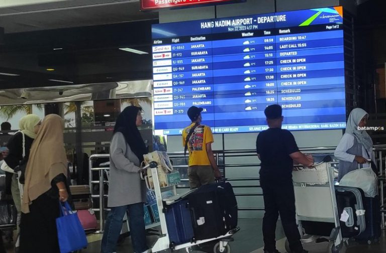 3,4 Juta Penumpang Lewat Bandara Hang Nadim Periode Januari-November 2023
