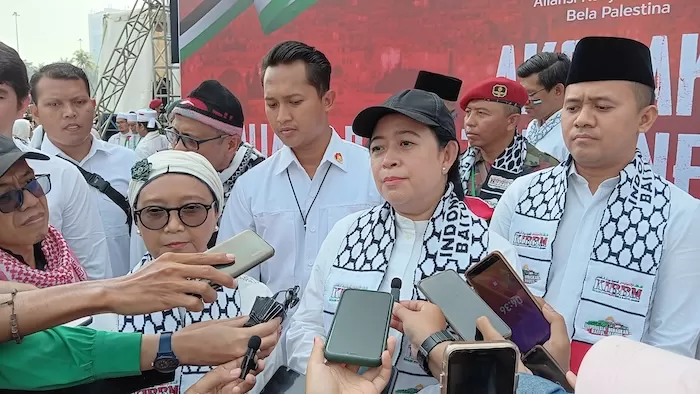 Hadiri Aksi Bela Palestina, Puan Pastikan DPR Kutuk Aksi Serangan Zionis Israel