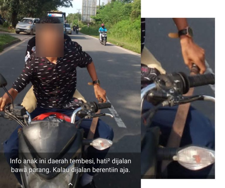 Lapor Pak! Remaja Bermotor Tenteng Kelewang Viral di Batuaji