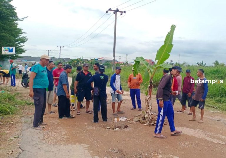 Pemotor Sering Jatuh, Warga Tanam Pohon Pisang dan Pepaya di Lokasi Jalan Rusak