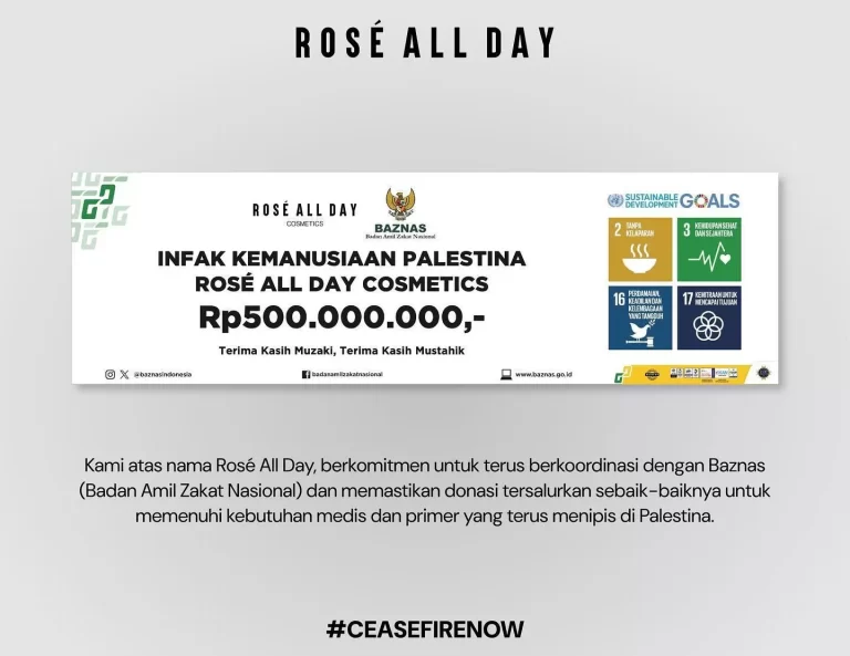 Brand Kosmetik Rose All Day Ajukan Permintaan Maaf, Pasca Co-Founder Menyukai Postingan Pro Israel