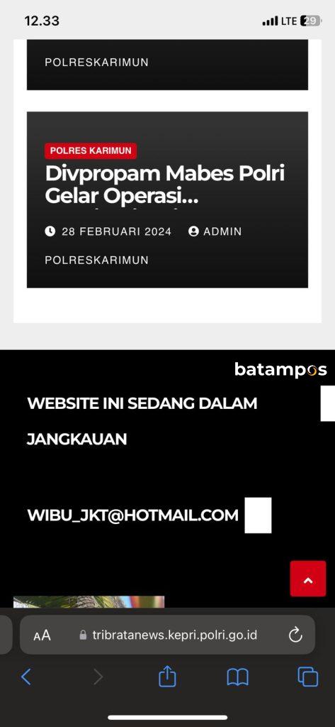 Website Polda Kepri Diretas 