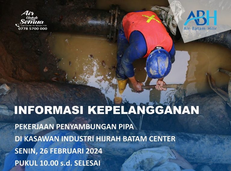 Pagi Ini, Ada Pekerjaan Penyambungan Pipa di Kawasan Industri Hijrah Batam Center