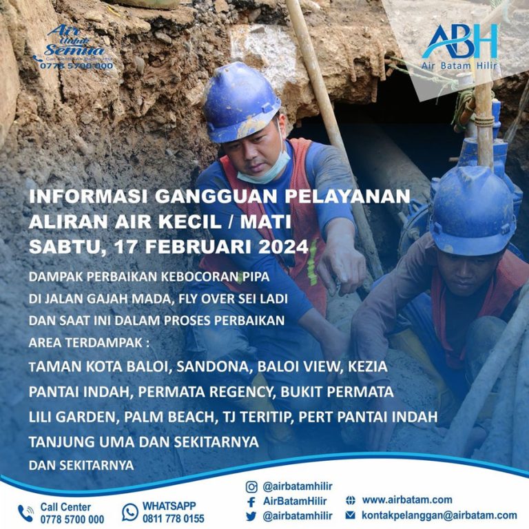 Daerah Terdampak Pipa Air Bocor di Jalan Gajah Mada