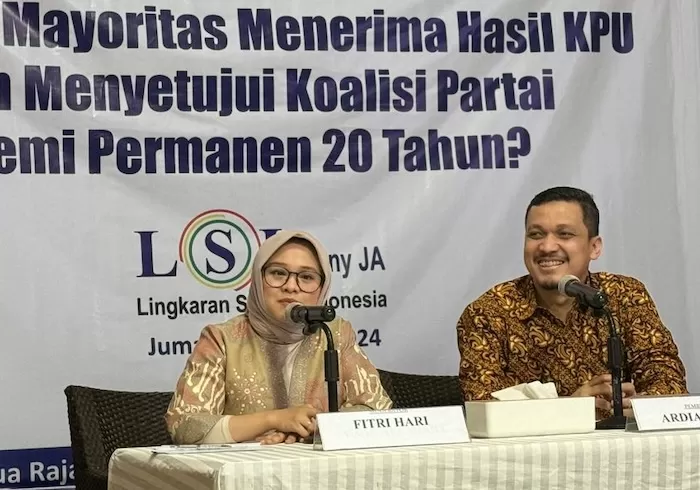 Survei LSI Denny JA Sebut Mayoritas Publik Menerima Hasil KPU