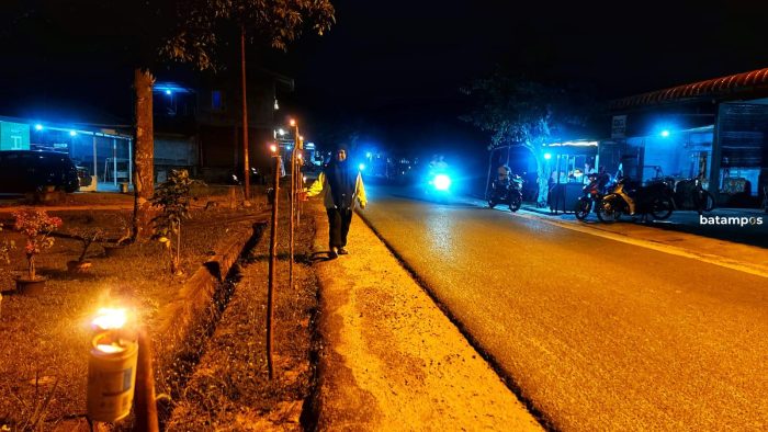 Ramadan, Lampu Cangkok Hiasi Jalan Kampung Mentigi, Tanjunguban
